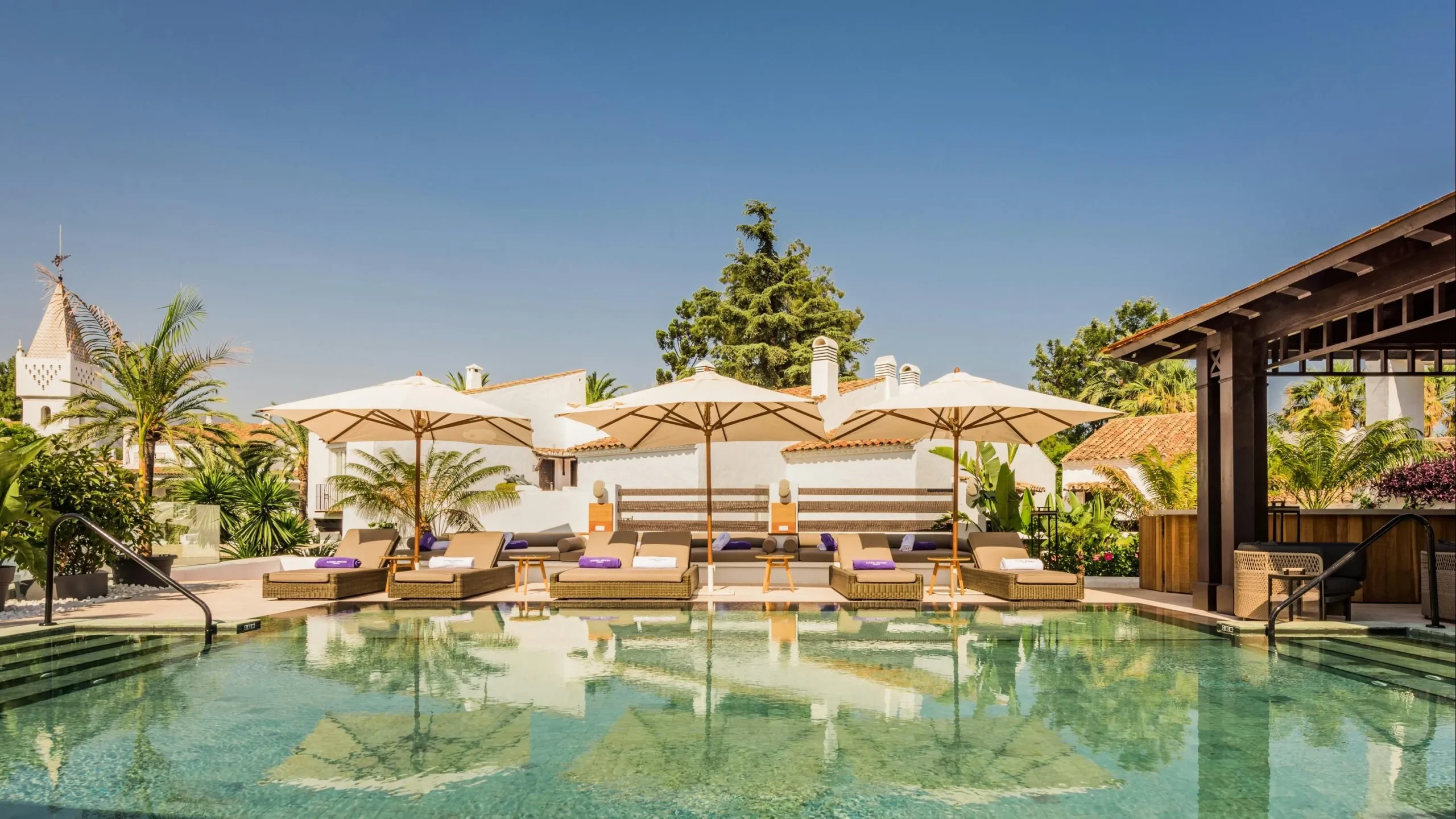 Pool terrace at Nobu Hotel Marbella