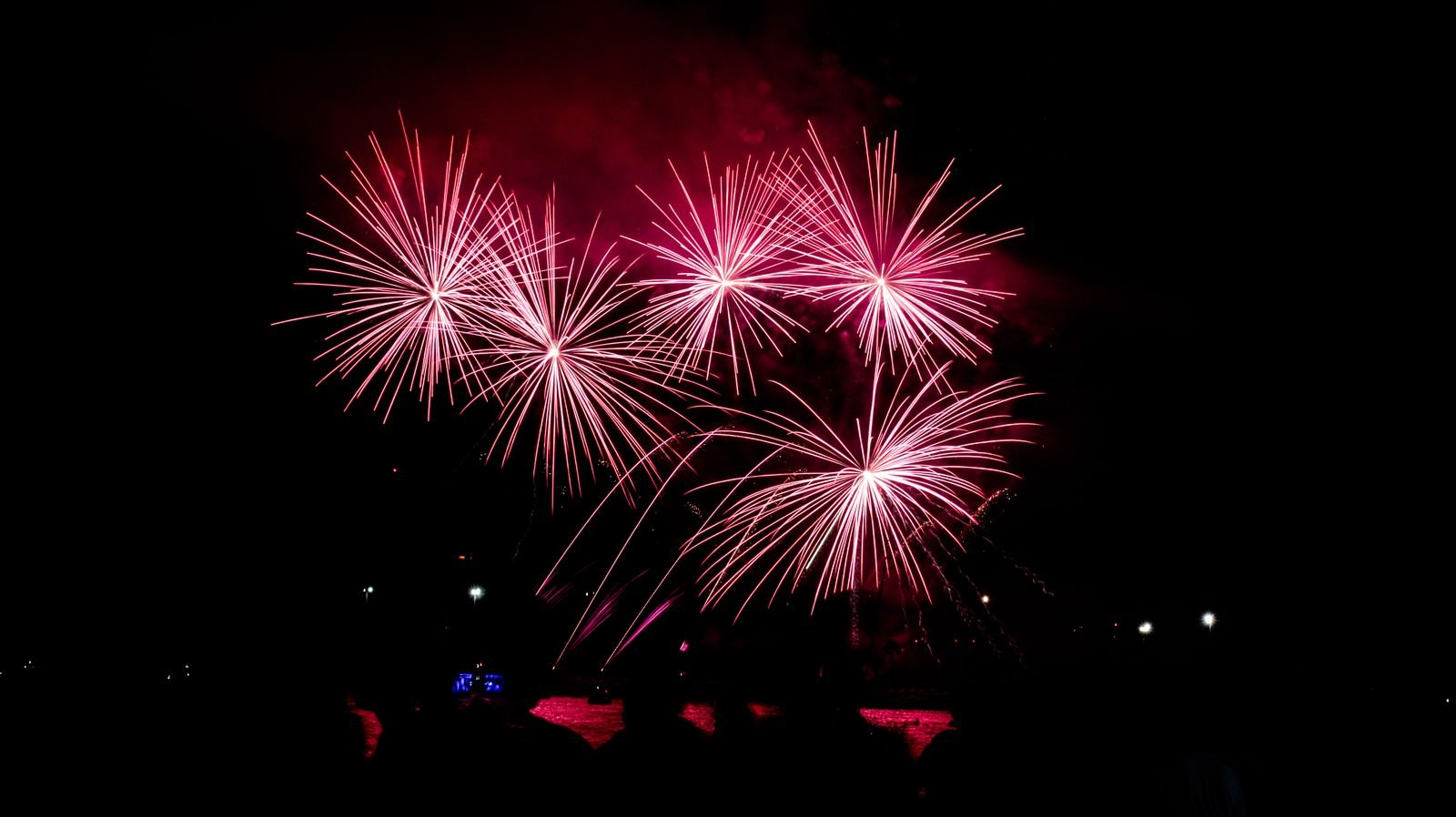 Fireworks lighting up the night sky on the Costa del Sol