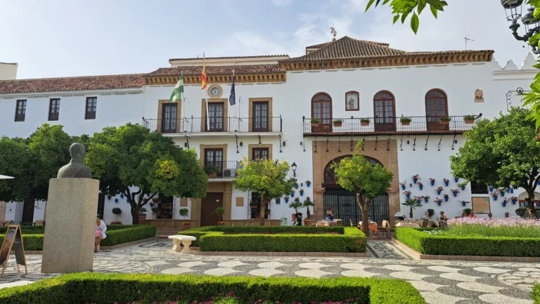 Marbella Old Town: the whitewashed Town Hall and gardens on Plaza de los Naranjos